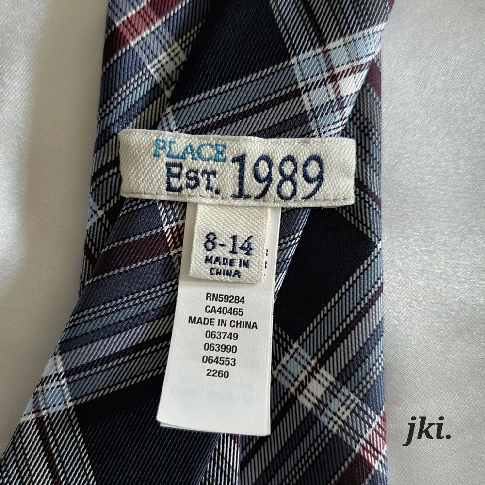 Place Boys Necktie (8-14) Polyester Blue/red Plaid NWOT
